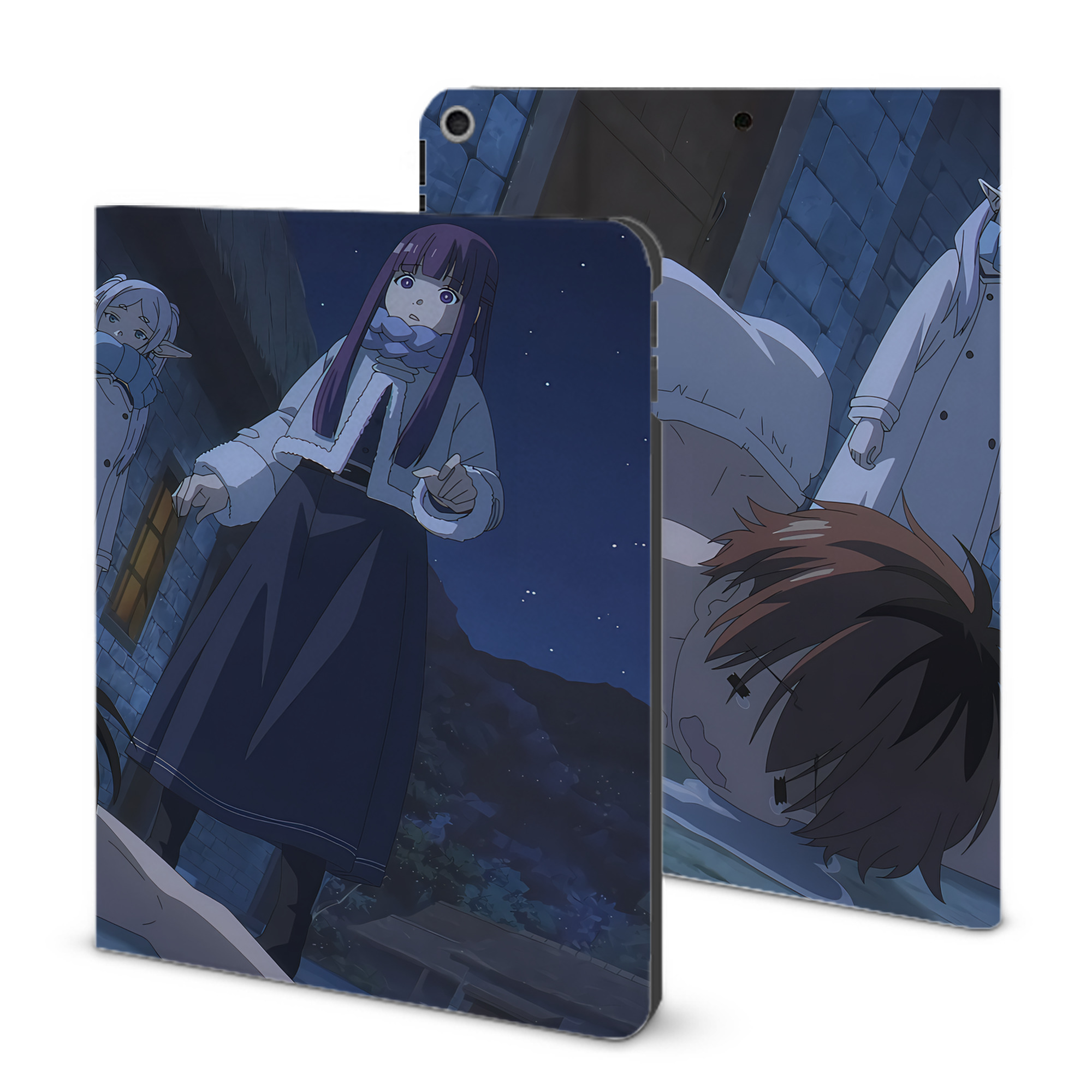 （画像用） 葬送のフリーレン Frieren IPad ケース ブック型 PUレザー TPU 耐衝撃 軽量 薄型 ペン収納なし 全面保護 IPad 各モデル対応